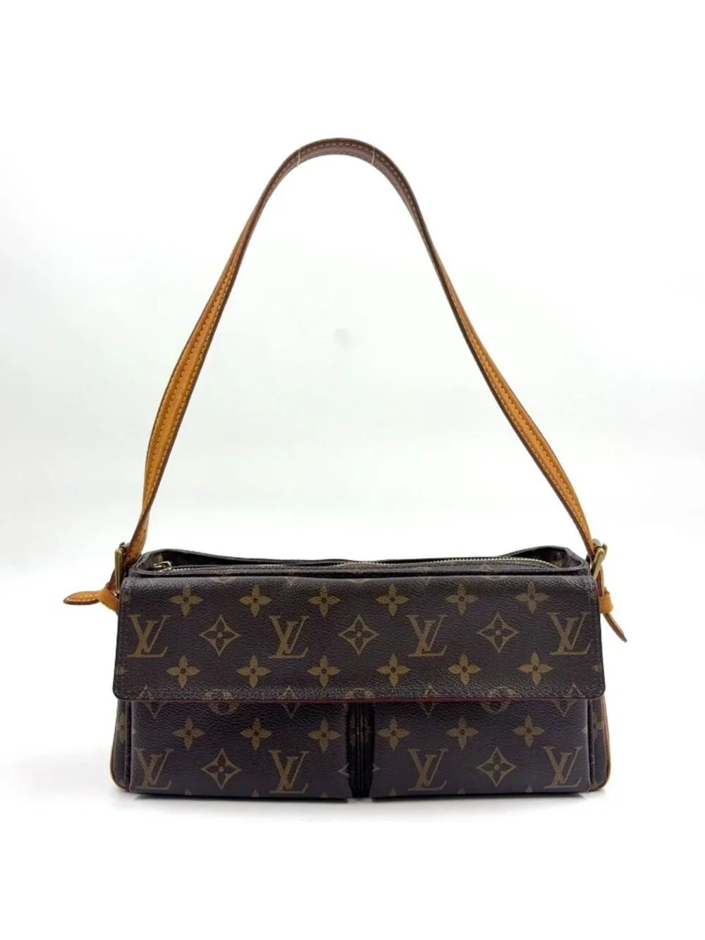 Louis Vuitton Viva Cite MM Monogram Blurry Leather Brown Shoulder Bag Gold